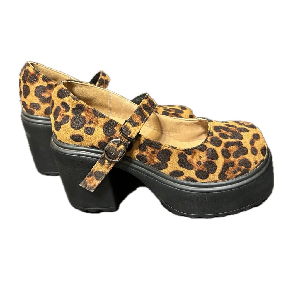 NWOT Leopard Print Chunky Sole Platform MaryJanes. Women's Size EU 39/US 8 - Picture 4 of 16